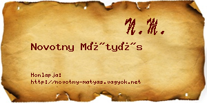 Novotny Mátyás névjegykártya