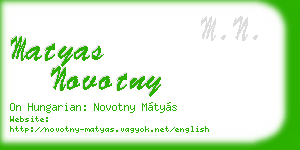 matyas novotny business card